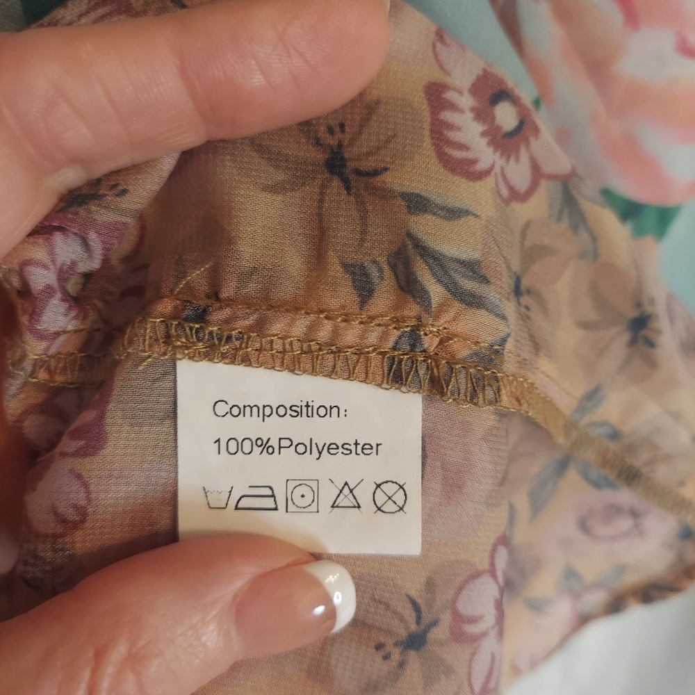 Oversized Floral Tiered Boho Tunic/ Short Mini Dress EUC - Picture 5 of 7